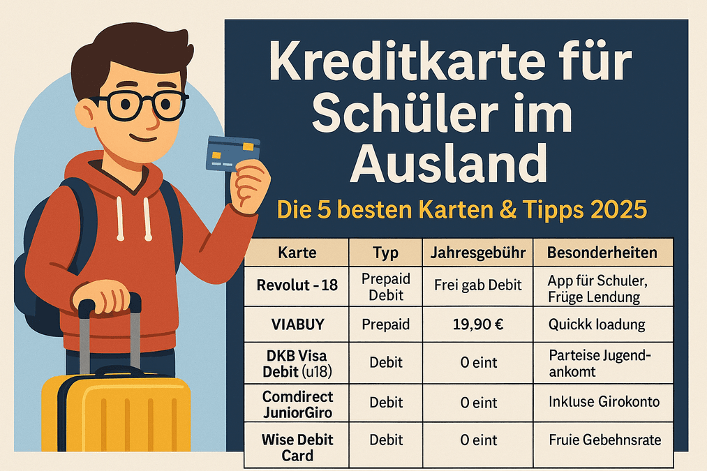 Kreditkarte für Schüler im Ausland: Die 5 besten Karten & Tipps 2025
